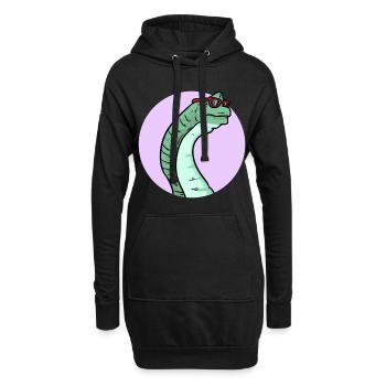 Dinosaurier Mit Sonnenbrille - Hoodie-Kleid - Schwarz - Vorne