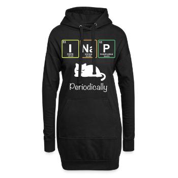 I Nap Cat Tableau périodique Enseignant T Shirt Cadeau - Sweat-shirt à capuche long Femme - noir - Devant