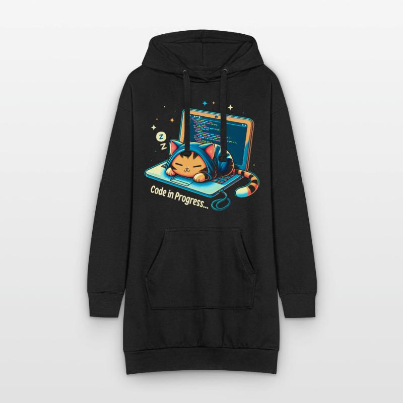 Code in progress.. - Programming Cats Hoodie Dress