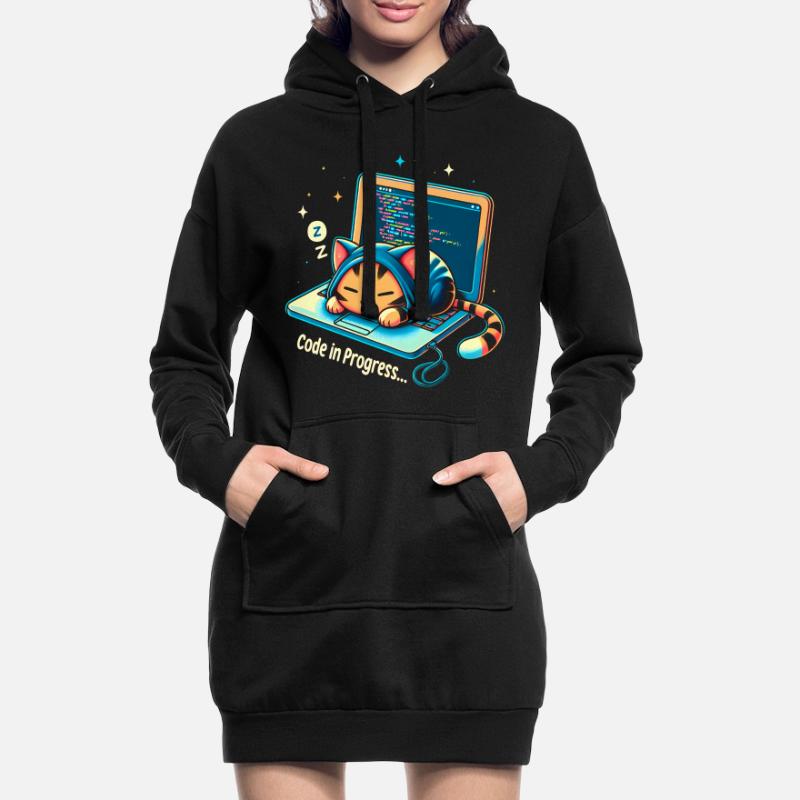 Code in progress.. - Programming Cats Hoodie Dress