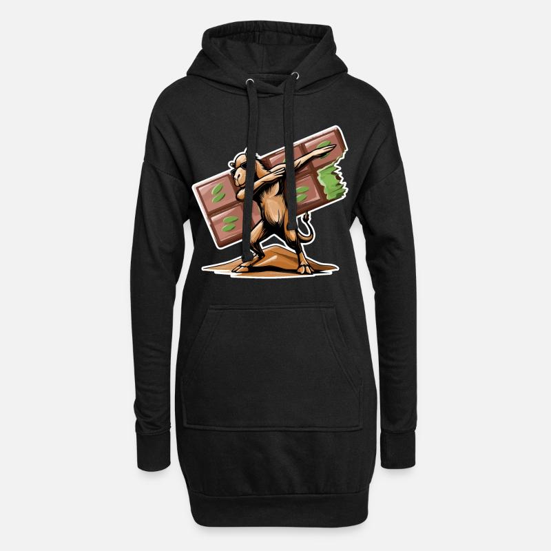 Dabbing Dromedar & Dubai Schokolade - Hoodie-Kleid - Schwarz