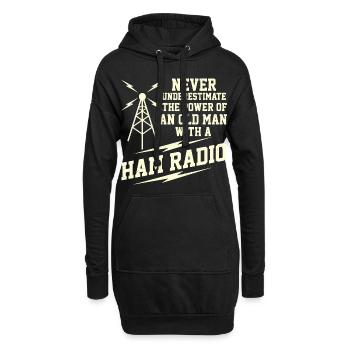 Chemise drôle de radioamateur - cadeau d'opérateur radio - Sweat-shirt à capuche long Femme - noir - Devant