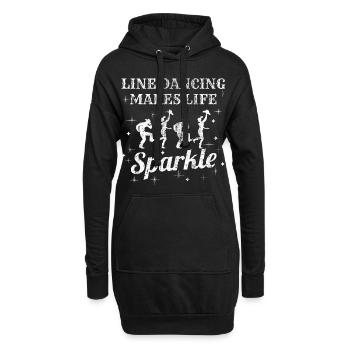 Ligne Dance Dance Danse Danse Danse Country Cadeau - Sweat-shirt à capuche long Femme - noir - Devant