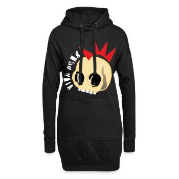 Viva Punk Skull Crâne Crâne - Sweat-shirt à capuche long Femme - noir - Devant