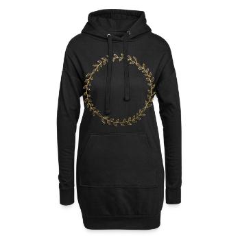 GOLD, Kranz, Ornament, Monogram, Vintage, Love - Hoodie-Kleid - Schwarz - Vorne