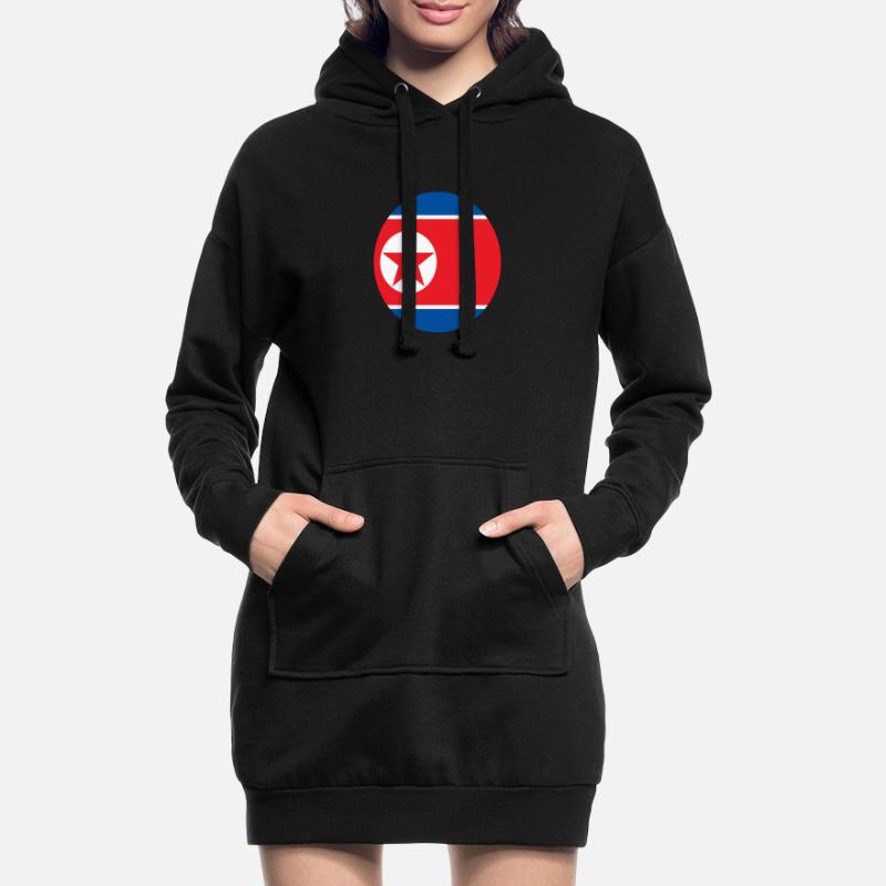 Corée du Nord Drapeau du drapeau de la Corée du Nord Sweat-shirt à capuche long Femme