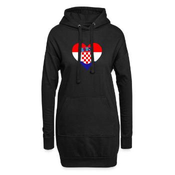 Croatie drapeau croate drapeau coeur - Sweat-shirt à capuche long Femme - noir - Devant