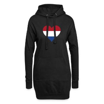 Pays-bas Hollande drapeau néerlandais drapeau coeur - Sweat-shirt à capuche long Femme - noir - Devant