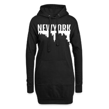New York - Sweat-shirt à capuche long Femme - noir - Devant