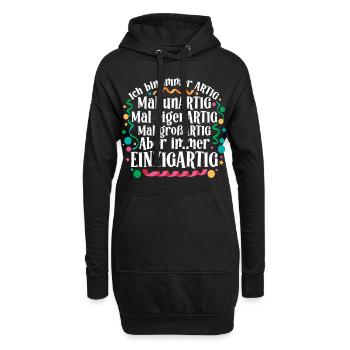 Ich bin immer artig und einzigartig - Hoodie-Kleid - Schwarz - Vorne