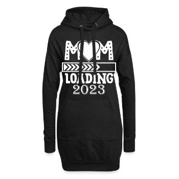 Mama loading 2023, werdende Mutter 2023 - Hoodie-Kleid - Schwarz - Vorne