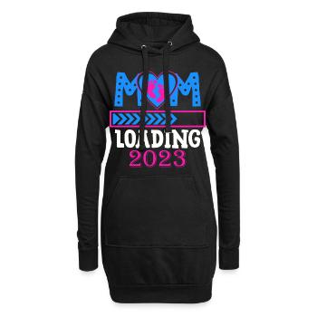 Mama loading 2023, werdende Mutter 2023 - Hoodie-Kleid - Schwarz - Vorne