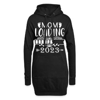 Mama loading 2023, werdende Mutter 2023 - Hoodie-Kleid - Schwarz - Vorne