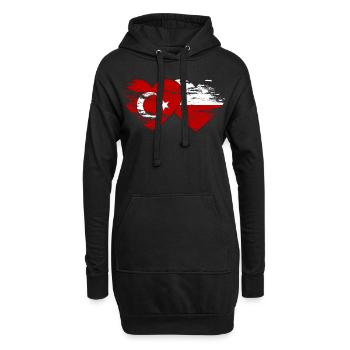 Turquie Pologne Drapeau - Sweat-shirt à capuche long Femme - noir - Devant