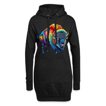 Bison - Sweat-shirt à capuche long Femme - noir - Devant