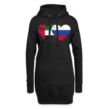 Vereinigte Arabische Emirate Russland Herz - Hoodie-Kleid - Schwarz - Vorne