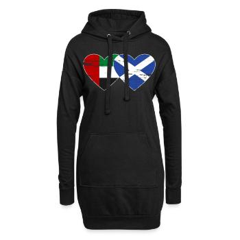 Vereinigte Arabische Emirate Schottland Flagge - Hoodie-Kleid - Schwarz - Vorne