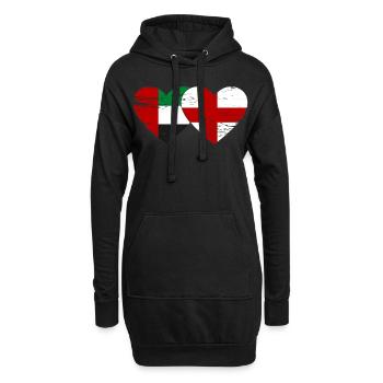 Vereinigte Arabische Emirate England Flagge Herz - Hoodie-Kleid - Schwarz - Vorne