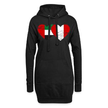 Émirats arabes unis Pérou Drapeau coeur utilisé - Sweat-shirt à capuche long Femme - noir - Devant