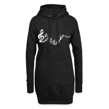 Musik - Hoodie-Kleid - Schwarz - Vorne