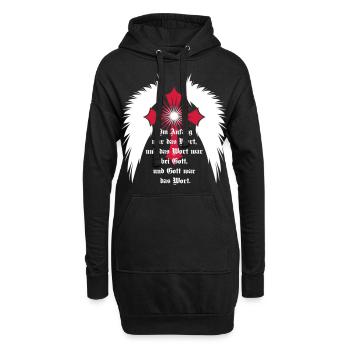 10 Gothic Kreuz Engelsflügel Bibel Zitat - Hoodie-Kleid - Schwarz - Vorne