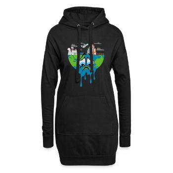 Klimaschutz Klimawandel Umweltschutz Naturschutz - Hoodie-Kleid - Schwarz - Vorne