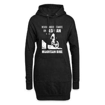 Mountainbike Fahrrad MTB Bike Biker Geschenkidee - Hoodie-Kleid - Schwarz - Vorne