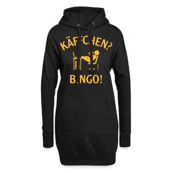 Käffchen Bingo (Baumann Klausen Clausen Kaffee V3) - Hoodie-Kleid - Schwarz - Vorne