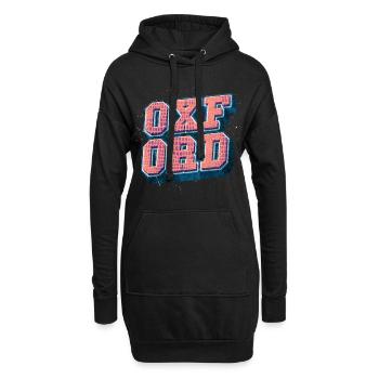 Oxford Angleterre UK City Font Vintage Rétro - Sweat-shirt à capuche long Femme - noir - Devant
