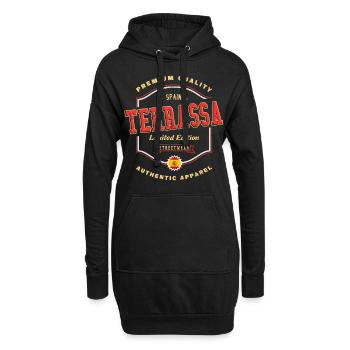 Terrassa Spanien Stadt Schrift Vintage Retro - Hoodie-Kleid - Schwarz - Vorne