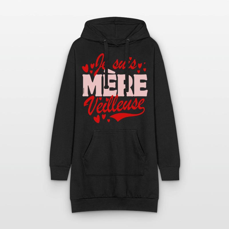 Muttertag - Ich bin eine Nachtmutter - Rot Hoodie-Kleid