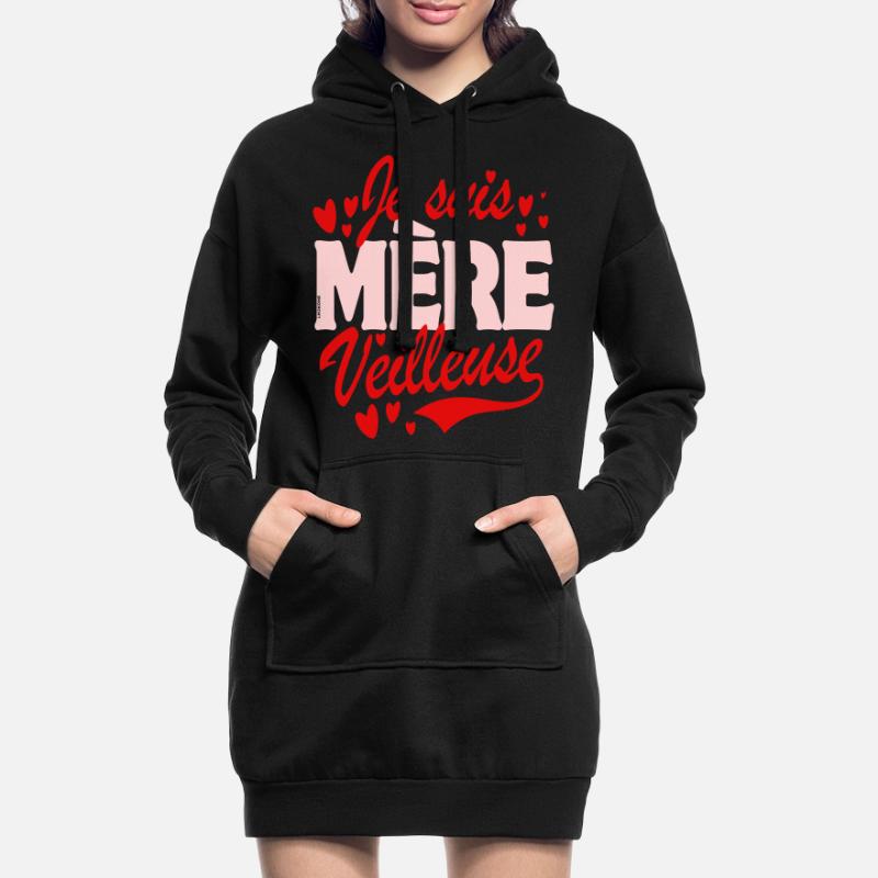 Muttertag - Ich bin eine Nachtmutter - Rot Hoodie-Kleid