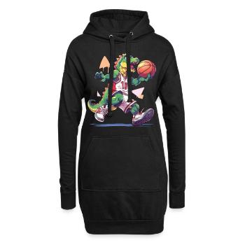 Basketball Dinosaure T-Rex Player Sports Cartoon - Sweat-shirt à capuche long Femme - noir - Devant