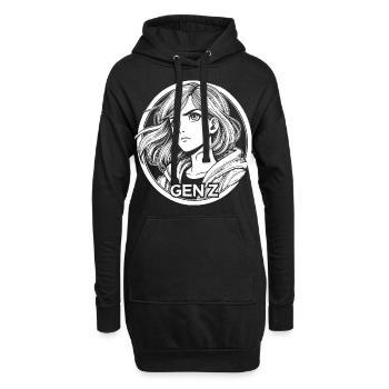 Generation Z Frauen – Stilvoll und Stark - Hoodie-Kleid - Schwarz - Vorne