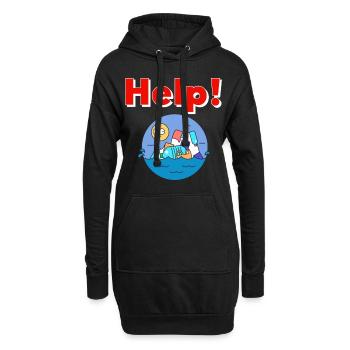 Plastik Umweltschutz - Hoodie-Kleid - Schwarz - Vorne