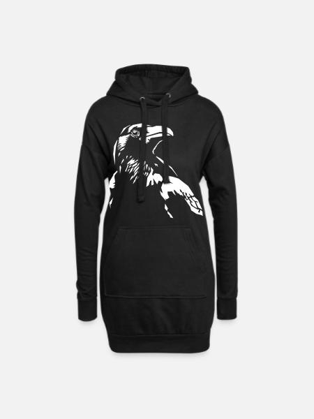 Der Rabe - Hoodie-Kleid - Schwarz