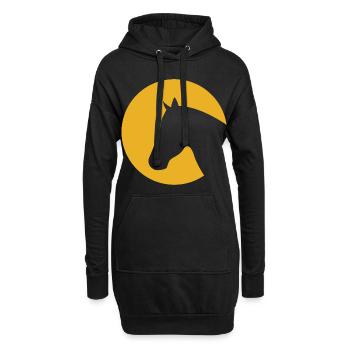 Pferd Mond Pony Reiter Kinder Pferdemotiv Geschenk - Hoodie-Kleid - Schwarz - Vorne