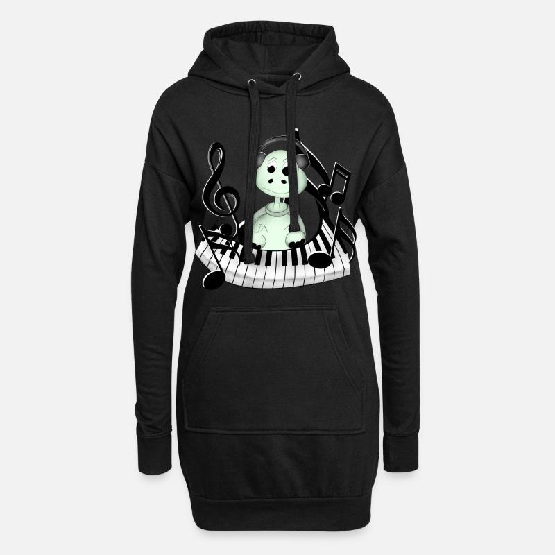 Schildkröte - Hoodie-Kleid - Schwarz