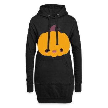Kürbis - Hoodie-Kleid - Schwarz - Vorne
