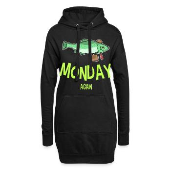 Wieder Montag - Monday Again T-Shirt mit Fisch - Hoodie-Kleid - Schwarz - Vorne
