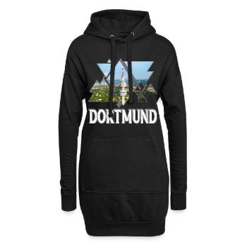 Dortmund Deutschland Stadt Skyline Heimat Liebe - Hoodie-Kleid - Schwarz - Vorne