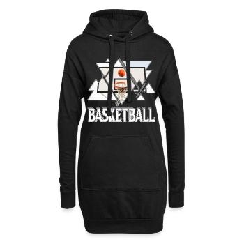 Basketball Basketballer Korb Sport Vintage Retro - Hoodie-Kleid - Schwarz - Vorne