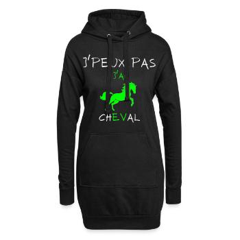 j'peux pas j'ai cheval - Sweat-shirt à capuche long Femme - noir - Devant