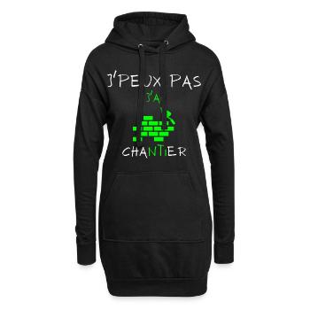 j'peux pas j'ai Chantier - Sweat-shirt à capuche long Femme - noir - Devant