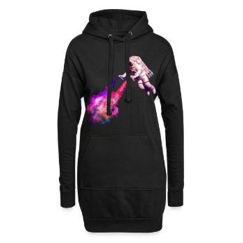 Étoiles filantes - Sweat-shirt à capuche long Femme - noir - Devant