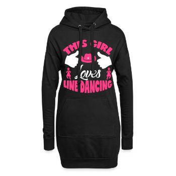 Cette fille aime la ligne cadeau de danse - Sweat-shirt à capuche long Femme - noir - Devant