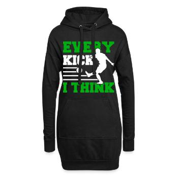 Every Kick I think - Footgolf Soccergolf Football - Sweat-shirt à capuche long Femme - noir - Devant