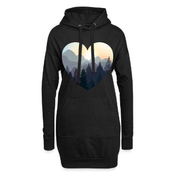Liebe die Natur. Berge, Wald, Camping Geschenk - Hoodie-Kleid - Schwarz - Vorne