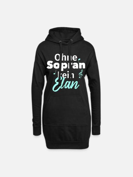 Ohne Sopran kein Elan - Hoodie-Kleid - Schwarz