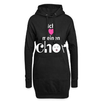 Ich liebe meinen Chor - Hoodie-Kleid - Schwarz - Vorne